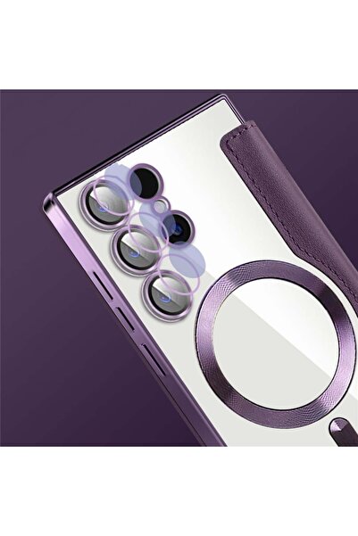 SKYDDAR INNOVATION Θήκη για Samsung Galaxy S24 Ultra, SmartMag Book, Magsafe, RFiD, Θήκη καρτών, σετ αυτοκόλλητων, καφέ