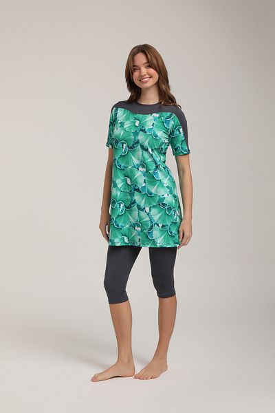 Chelly Short Sleeve Semi Covered Hijab Swimsuit