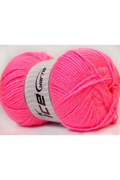 Ice yarns 4x100 جرام. سوبر بيبي، خيوط أكريليك وردية للشتاء، للأطفال، 100% أكر...