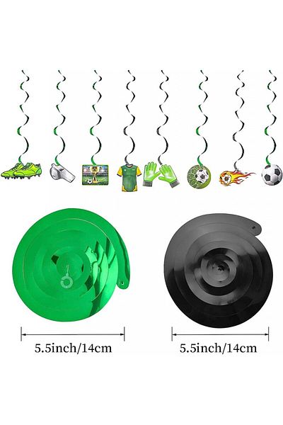 AIBAOBAO Set of 30 spiral decorations, PVC, football theme, multicolor, 14 cm