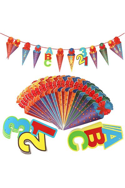 G2plus Back to School Decoration Set, Cardboard, Multicolored, 30 Pieces