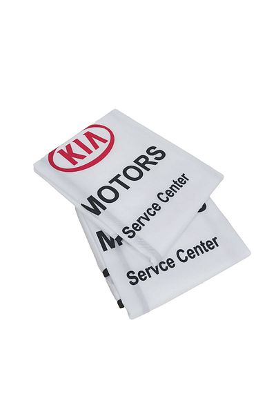 Kia Car Seat Covers 2PCS – Dust & Dirt Protection for Service Center & Daily Use White