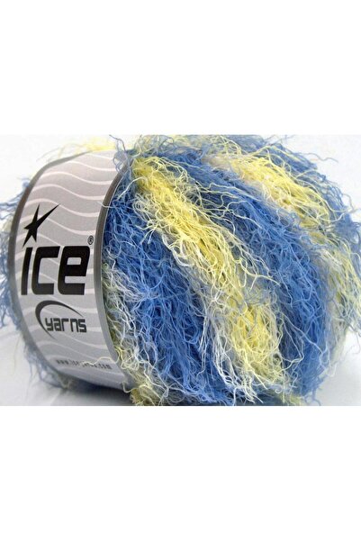 Ice yarns 8x50 جرام. خيوط مودينا فيسكوز، صوف، فيسكوز أصفر، درجات زرقاء، ناعمة...