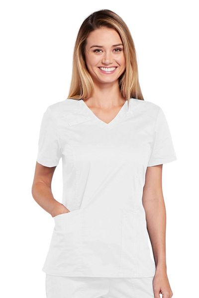 Cherokee Core Stretch Halat Medical Cambrat pentru Femei Alb | Cherokee WorkWear Core Stretch Marime Uniforma: L
