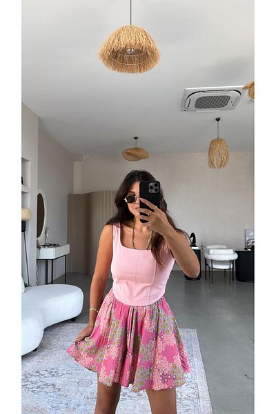 Buket Teke Pink Lycra Bustier