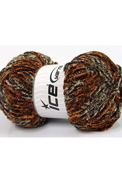 Ice yarns (4 قطع 100 جرام) شينيل سفاري مايكرو فايبر 4 عبوات بني،