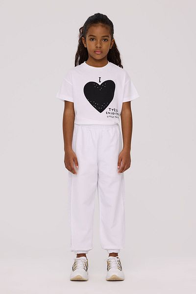 Tyess Girl White Tracksuit Bottom