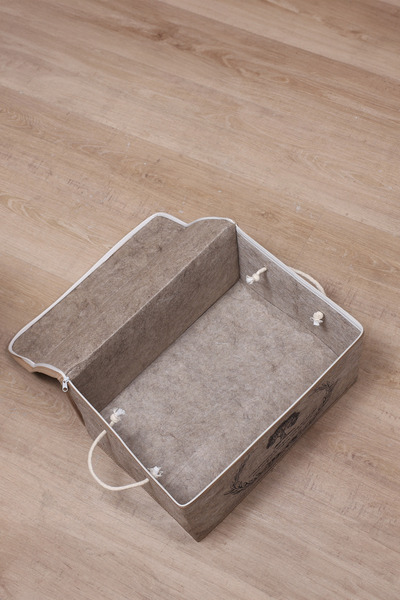 Faiend 2 Mega Plus Buckets with Felt Covers, Pillow Clothes Laundry Closet Organizer Box