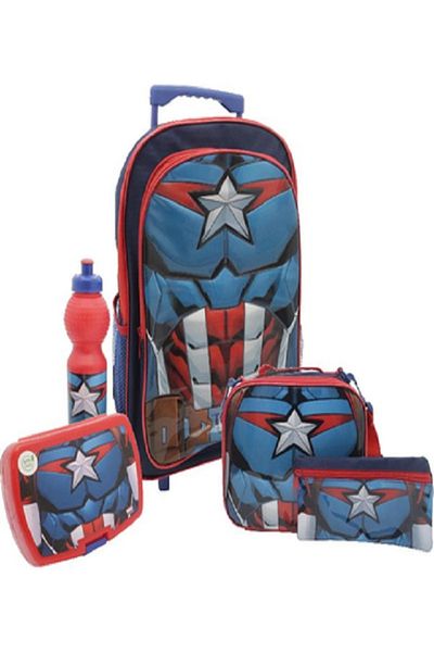 Marvel Captain America 5-in-1 Value Set Trolley Bag with Accessory