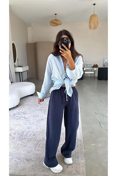 Buket Teke Navy Blue Massi Trousers