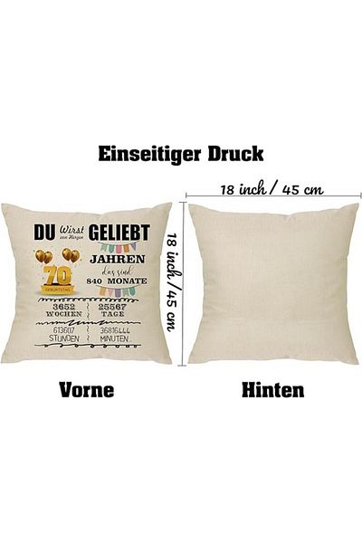 XUNLIZXY Pillowcase with message in German, 13-70 years, random pattern,