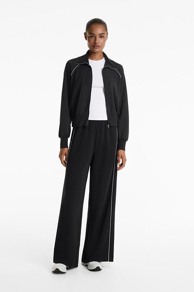 Oysho High-collar piping jacket with soft-touch modal