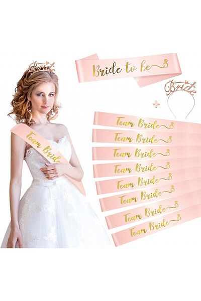 FORMIZON Set of 9 accessories for bachelorette party FORMIZON, polyester, pink, 78.7 x 9.4 cm