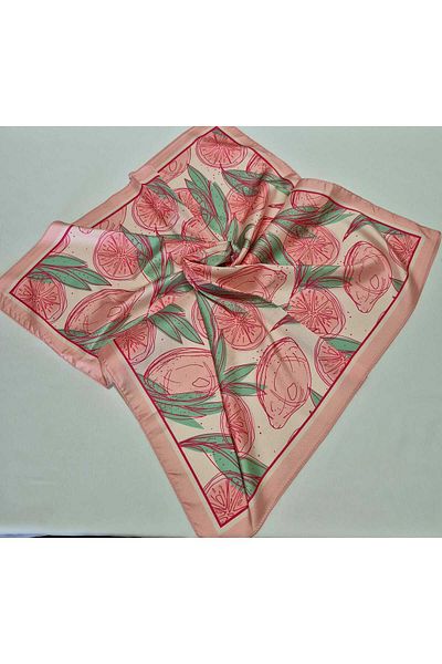 SOFT AKSESUAR Satin Patterned Scarf Bandana