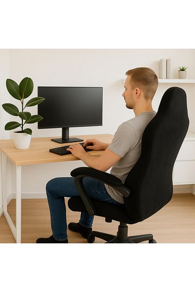 zola Set husa scaun gaming cu fermoar, 4 piese, sezut 52.5x50 cm, spatar 83x57 cm, cotiere 36 cm