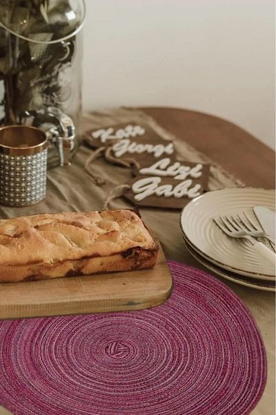 HOMENIVA 6-Piece Nova Burgundy Lux American Service Supla Set