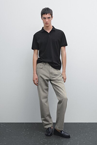 Massimo Dutti Yaka detaylı kısa kollu polo yaka t-shirt