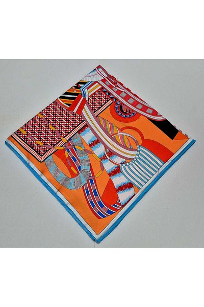 SOFT AKSESUAR Satin Patterned Scarf Bandana