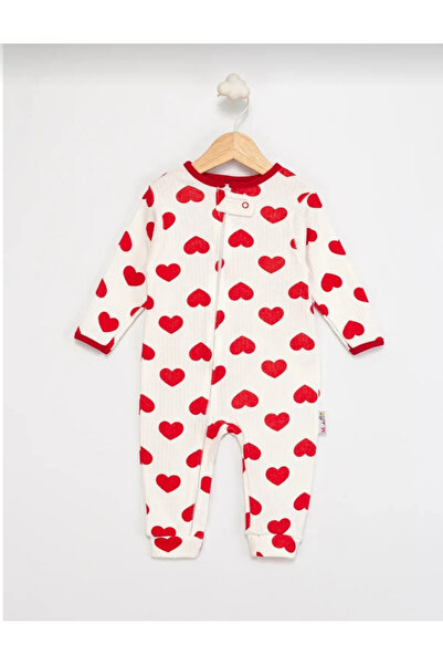Baby Wings Baby Girl Printed Cotton Cuffed 3-Piece Jumpsuit Set with Colorful Pattern