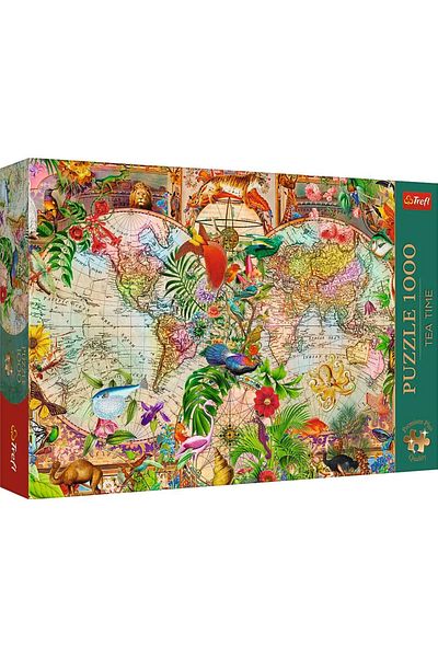 Trefl PUZZLE 1000 PREMIUM PLUS TEA TIME HARTA ANTICA A LUMII