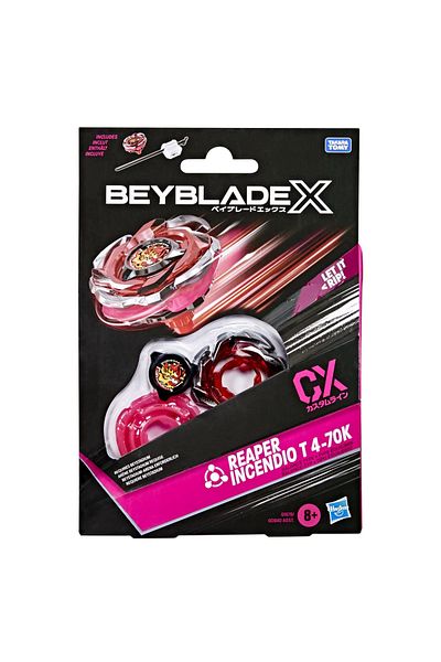 BEYBLADE X LET IT RIP REAPER INCENDIO T 4-70K LAUNCHER AND WHEEL SET