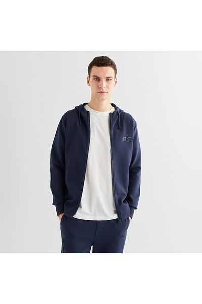 Gant Men's Navy Blue Relaxed Fit Hooded Logo Sweatshirt