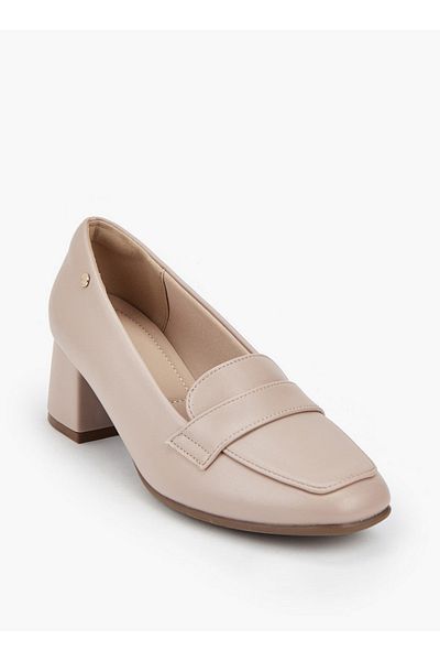 Flora Bella by Shoexpress Solid Slip-On Shoes with Block Heel