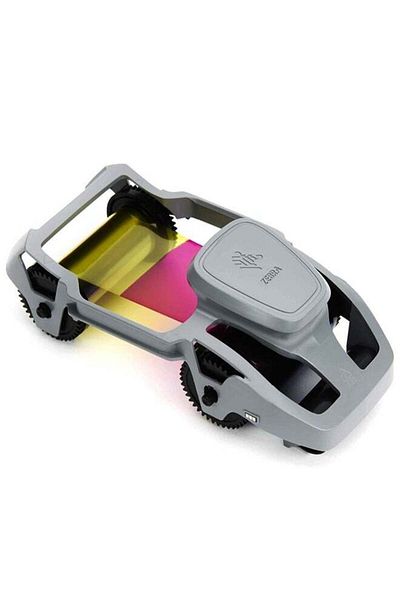 Zebra 800300-250EM Printer Ribbon, Full-Color Printing, 200 Prints Per Roll, Protective Overlay, Mon