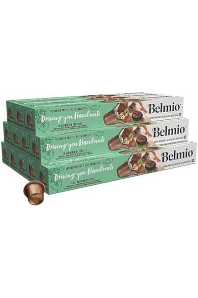 Belmio Driving you Hazel'nuts Flavoured Collection Coffee Capsules Pack of 12 (120 Capsules)-Compati