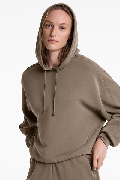 Oysho Boxy hoodie with rib detail and soft-touch modal
