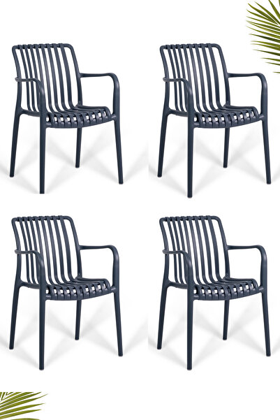 RETRO ART Paris Plastik Kafe ve Bahçe Sandalyesi 4'lü Set