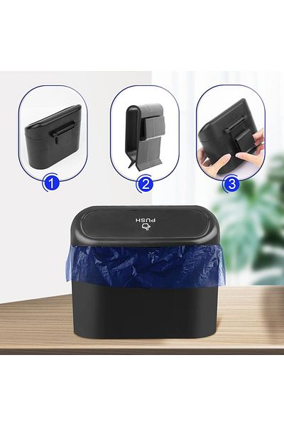 Saharaz Multi-Purpose Waste Bin,Small Car Waste Bin with Lid,Send a roll of garbage bags,Home,Office,Kitchen
