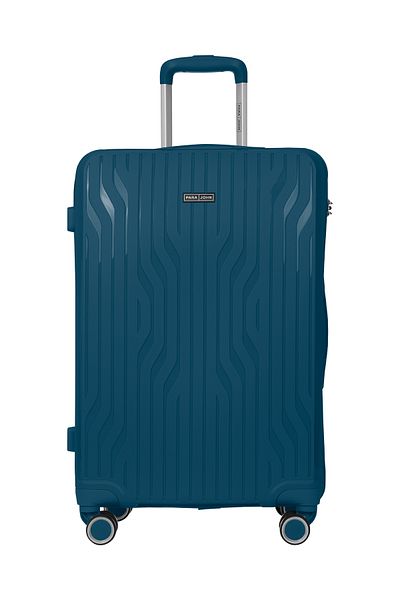 PARAJOHN Cabin Size Polypropylene Hard side Spinner Luggage Trolley 24 Inch - Oil Blue