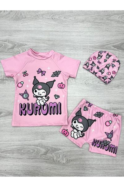 ÖYKÜ KİDS Three Piece Girl's Bonneted Swimsuit