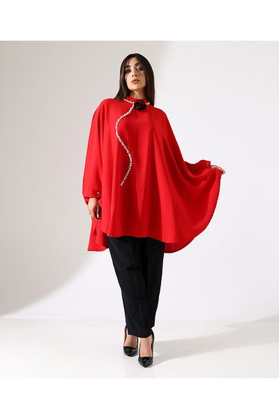 Fi'l Arz Fashion بدلة كريب فستان سهرة وردي