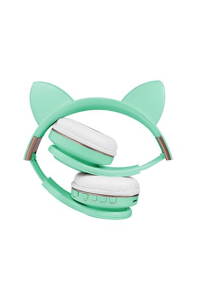 CLOUD Wireless headphones with Cat ears, bluetooth 5.0, Mint Green