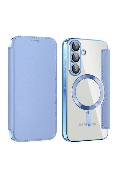 SKYDDAR INNOVATION Case for Samsung Galaxy A56 5G, SmartMag Book, Magsafe, RFiD, Card Holder, sticker set, Blue