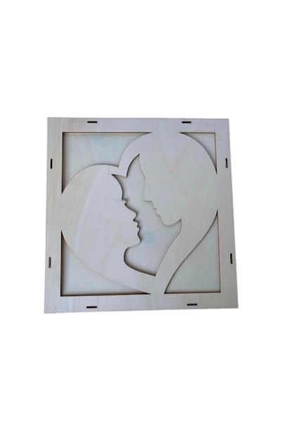 OEM Ramă pătrată din lemn, Îndrăgostiți de mușchi, dimensiune 29cm x 3cm