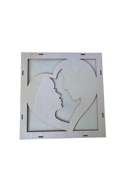 OEM Ramă pătrată din lemn, Îndrăgostiți de mușchi, dimensiune 29cm x 3cm