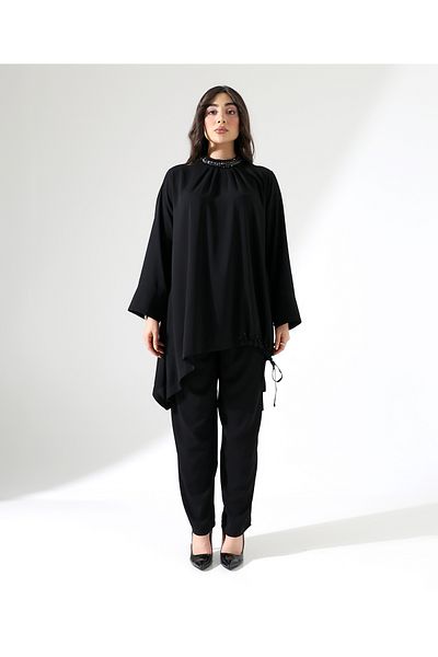 Fi'l Arz Fashion İnci Asymmetric Tunic Hijab Suit
