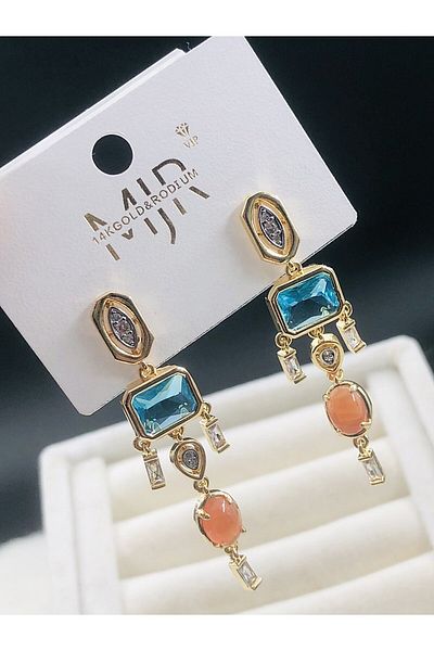 DS DİAMONDSHOP Earring Zircon Stone Sallinti Model New Season Bykp-202507232