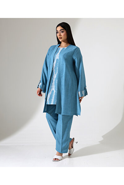 Fi'l Arz Fashion Viscose Linen Triple Hijab Set