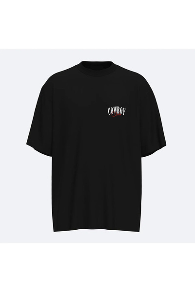 Fandr Store Black Oversize Cowboy Club Unisex T-Shirt