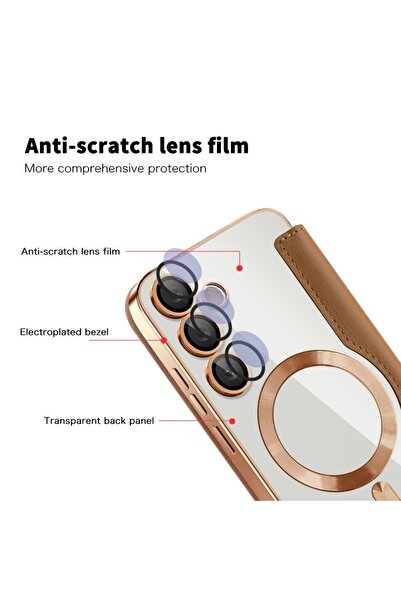 SKYDDAR INNOVATION Θήκη για Samsung Galaxy S23 Plus, SmartMag Book, Magsafe, RFiD, Θήκη καρτών, σετ αυτοκόλλητων, καφέ