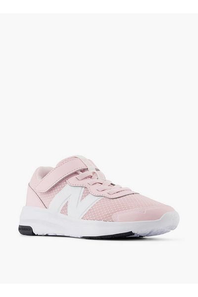 New Balance Girls' Logo Accent Sports Shoes with Hook and Loop Closure