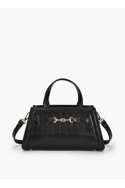 Flora Bella by Shoexpress Textured Crossbody Bag with Detachable Strap and Zip Closure