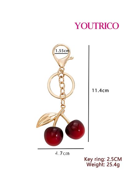 Youtrico Cherry Bag Charm, Lucky Cherry Keychain, Sweet Cherry Pendant for Purse Bag, Dark Red