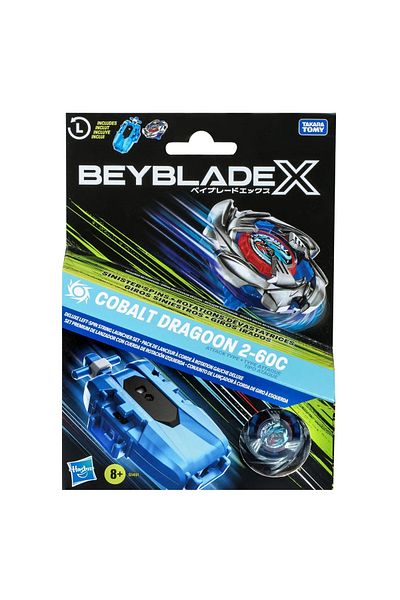 BEYBLADE X LET IT RIP COBALT DRAGOON 2-60C LAUNCHER AND WHEEL SET