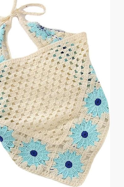 New Obsessions Φλοράλ Πλεκτό Τρίγωνο Μπαντάνα