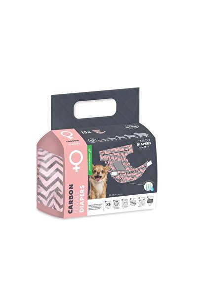 M-PETS CARBONLU DIAPERS DİŞİ KÖPEKLER İÇİN KÜLOT (XS) 15Lİ
